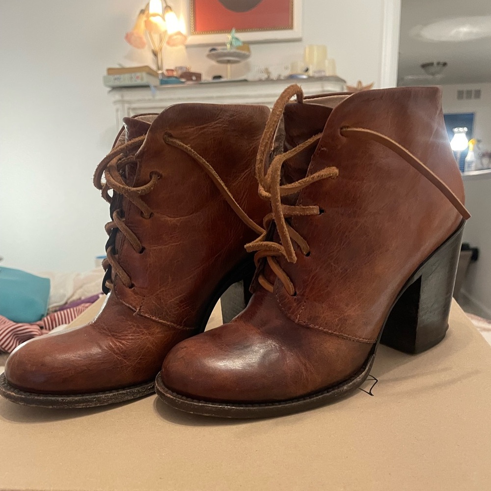 Freebird Beck Cognac Brown Leather Ankle Boots